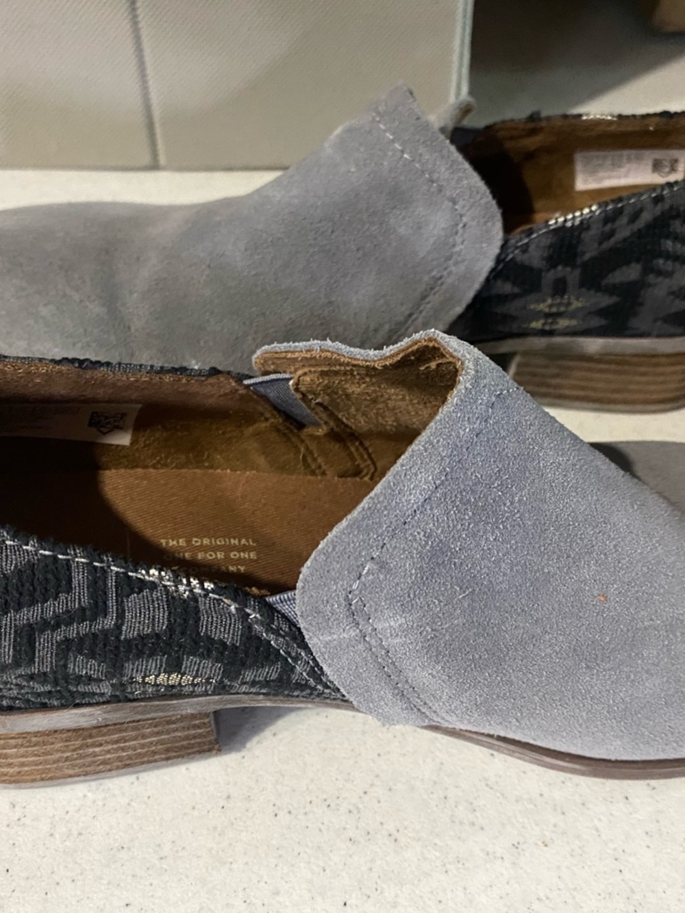 Toms Gray Suede Slip-On Ankle booties